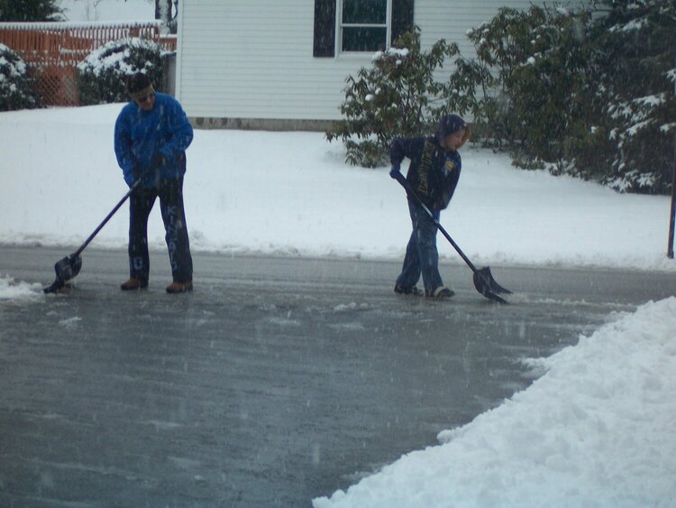 cleaning driveway