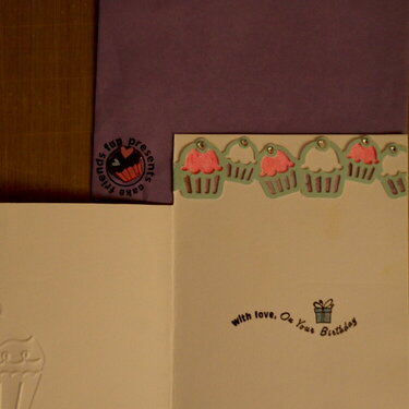 Happy Birthday (Cupcake)! Inside of Card &amp; Envelope
