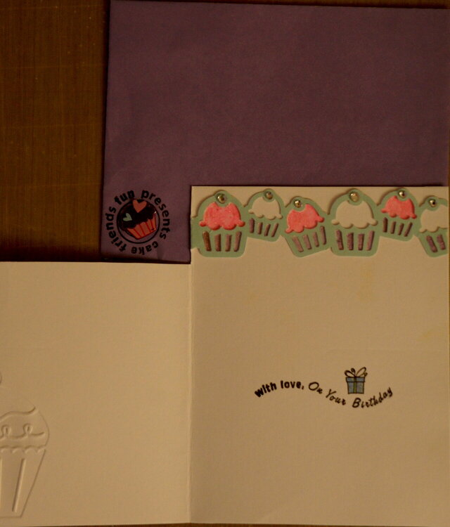 Happy Birthday (Cupcake)! Inside of Card &amp; Envelope
