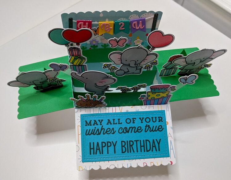 Elephant Birthday Box Card
