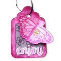 Pink Butterfly Tag