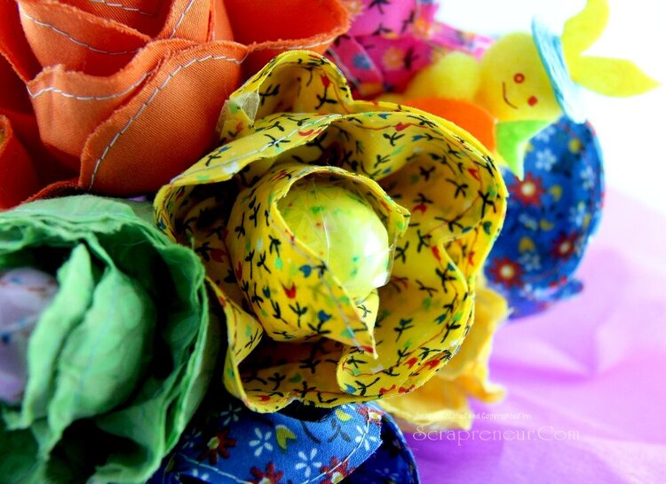 Easter Egg Fabric Flower Bouquet