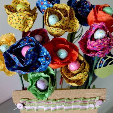 Easter Egg Fabric Flower Bouquet