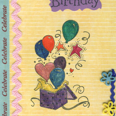 balloons bday card