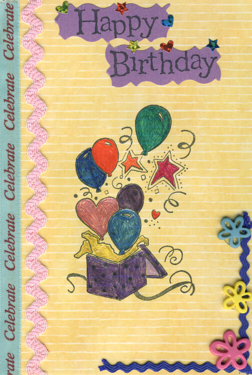 balloons bday card