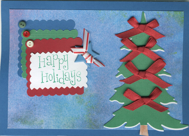 happy holidays bow card