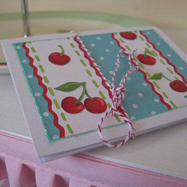 Cherries and Ric Rac Notecard Set