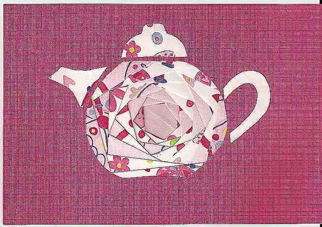 Iris folding Tea pot