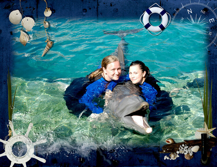 me and amber swimming with the dolphins in miami