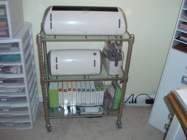The Cricut cart.  I just added wheels to it.
