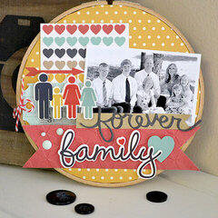 *Echo Park* Forever Family Altered Embroidery Hoop