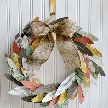 *We R* Paper Feather Wreath