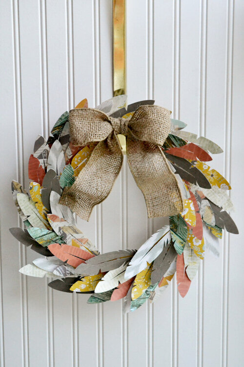 *We R* Paper Feather Wreath