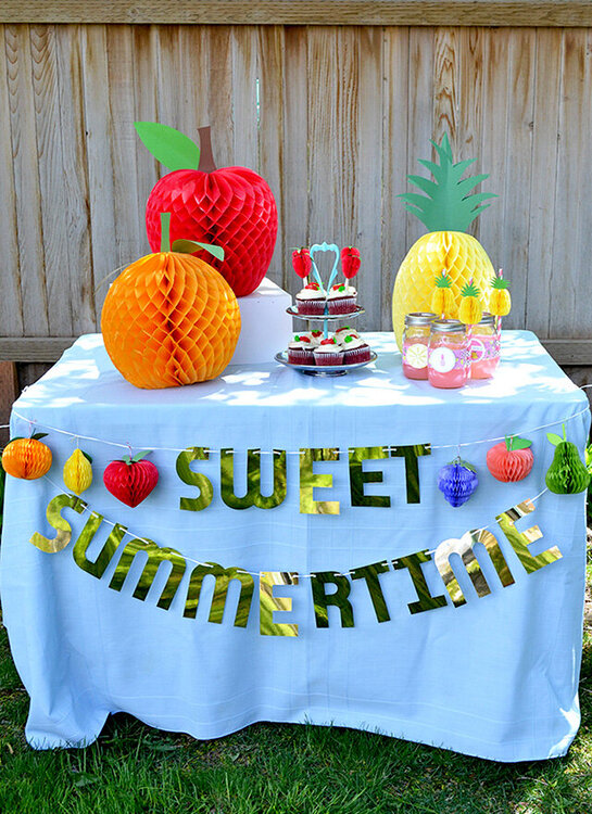 Honeycomb Paper Fruit Party Decor