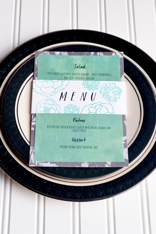 *We R* Letterpress Wedding Menu Card