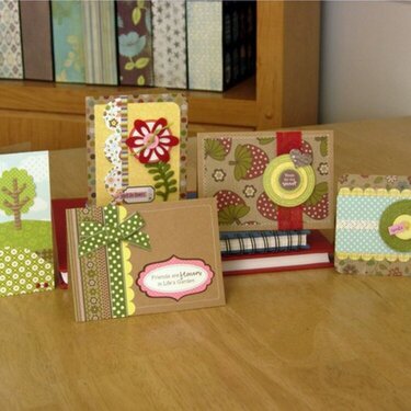 cards without the use of stamps--kraft spring card set