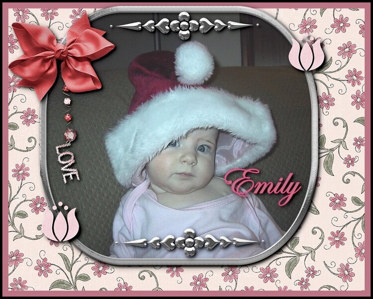 EMILY ALL DRESSED UP FOR HER FIRST CHRISTMAS