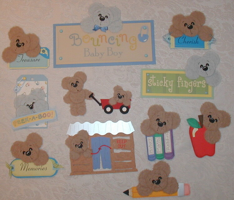 Hand Made Little Tear Bear Boy Tags