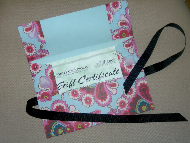 Paper Gift Certificate Holder