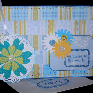 Hand-stitched Patchwork Baby card &amp; Gift Tag