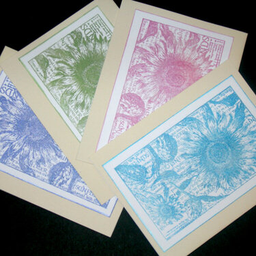 Heat Embossed Sunflower Card Set