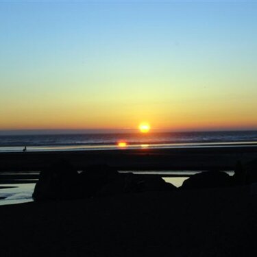 Sunset over Moonstone Beach