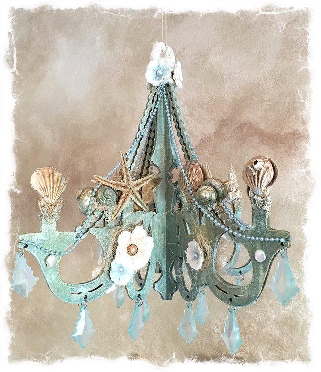 Beachy Altered Chandelier