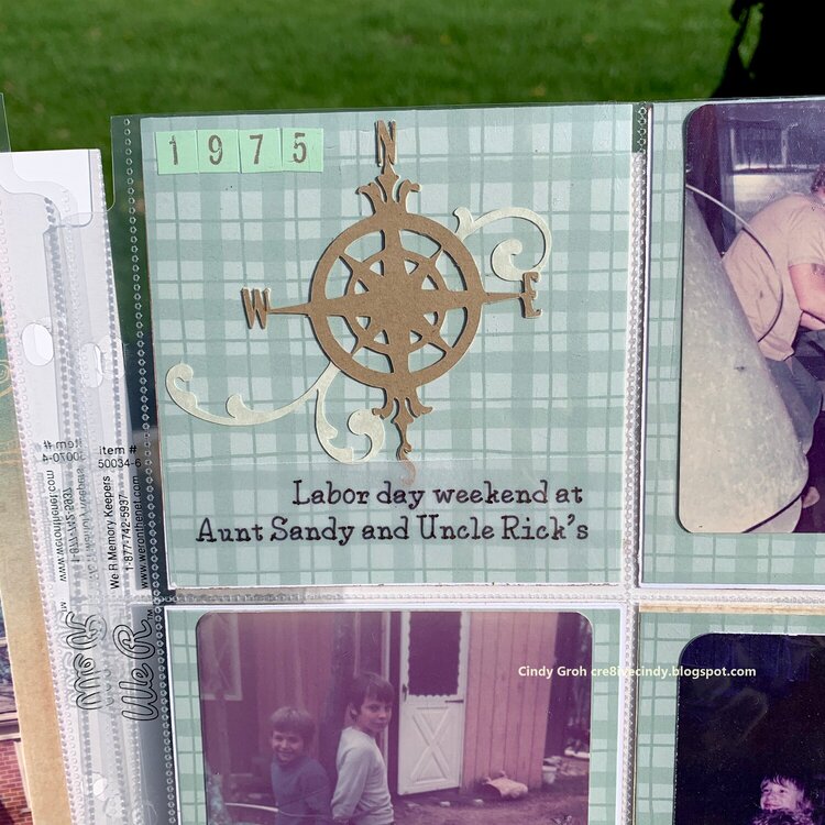 1975 scrapbook layout and pocket page too