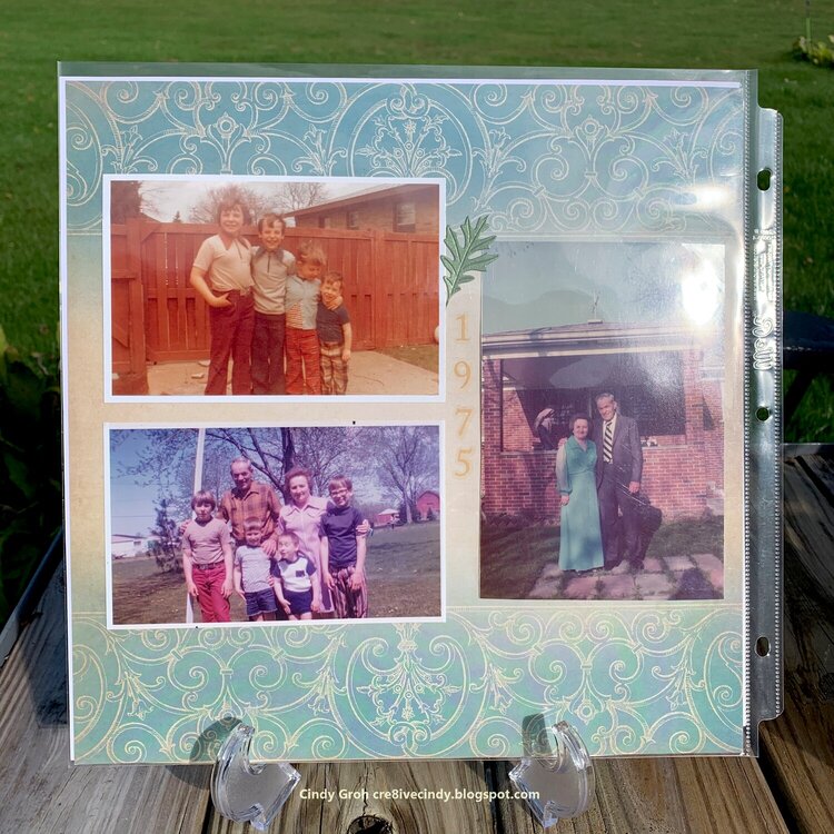 1975 scrapbook layout and pocket page too