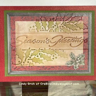 Old Journal cards that were dry embossed into Christmas cards