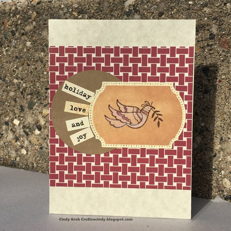 Deep Red Stamps Dove card
