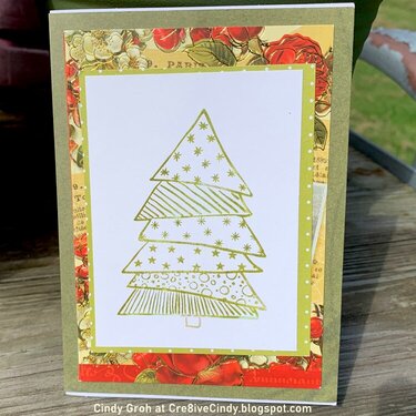 Deep Red Stamp Christmas card