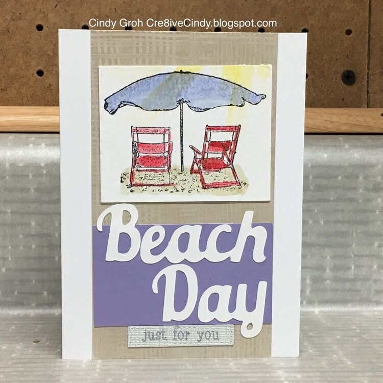 Deep Red stamps Beach Day