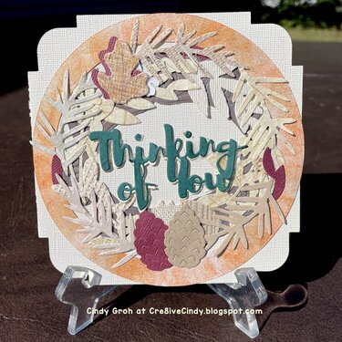 Crazy Thinking of You Wreath Square card