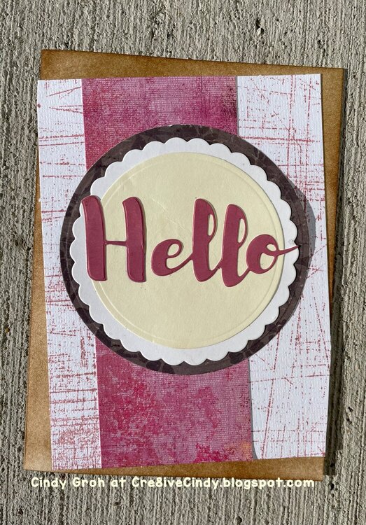 Hello in pink card