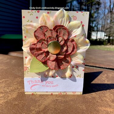 Layered Flower Thank you card