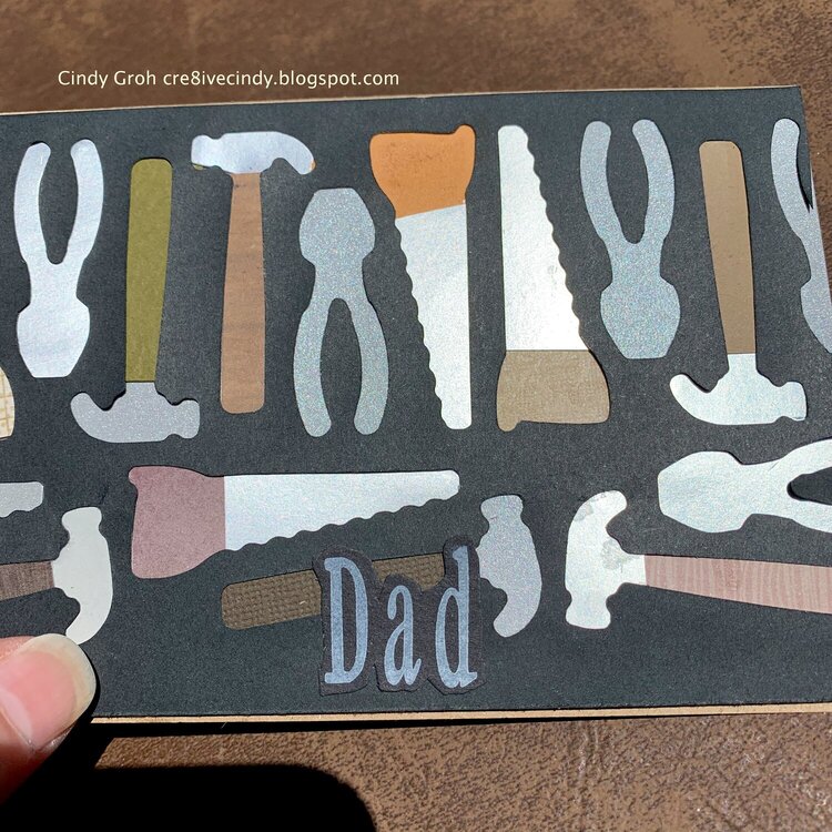 Tool die-cut Father&#039;s Day card