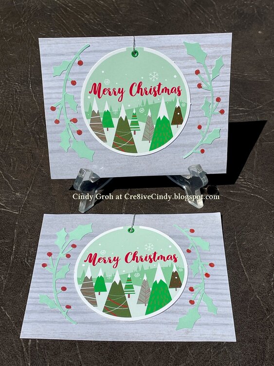 Upcycled Ornament Christmas Cards