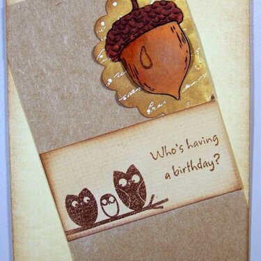 Owl card for Stamping events Friday challenge