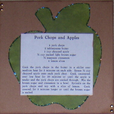 Recipe Card - Pork Chops and Apples