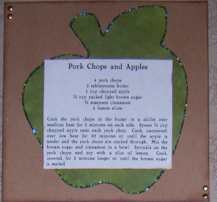 Recipe Card - Pork Chops and Apples