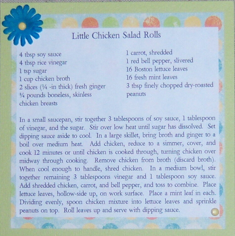 Recipe Card - Little Chicken Salad Rolls