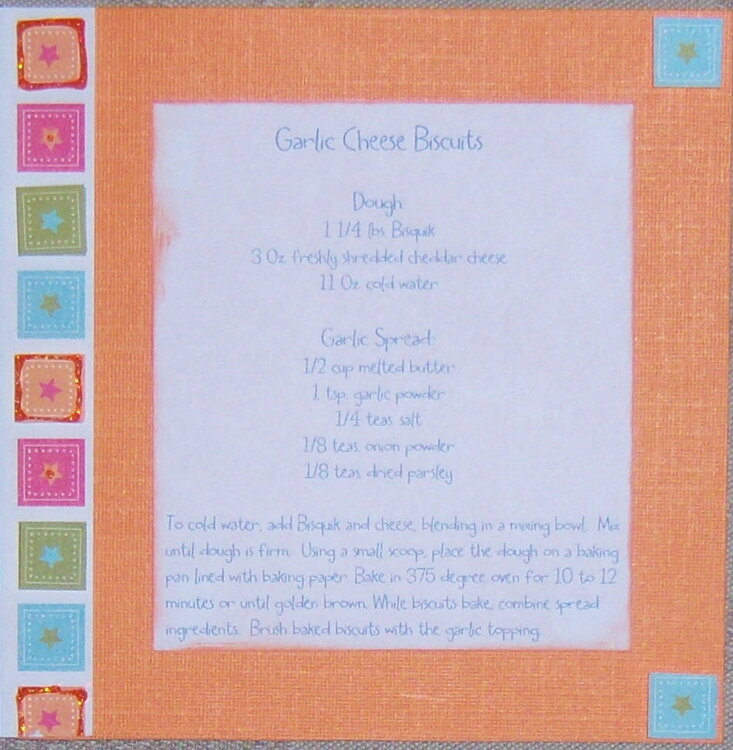 Recipe Card - Garlic Cheese Biscuits