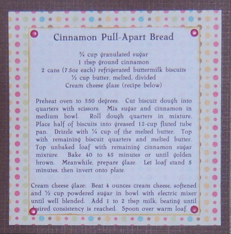 Recipe Card - Cinnamon Pull-Apart Bread