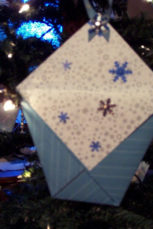 Gift Card Holder Blue Snowflake