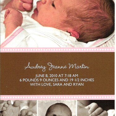 Our Grandaughter&#039;s Birth Announcement