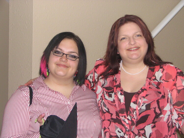 Chelsea &amp; me before her graduation today...6/1/08