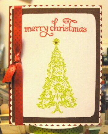 Embossed Christmas Tree Card