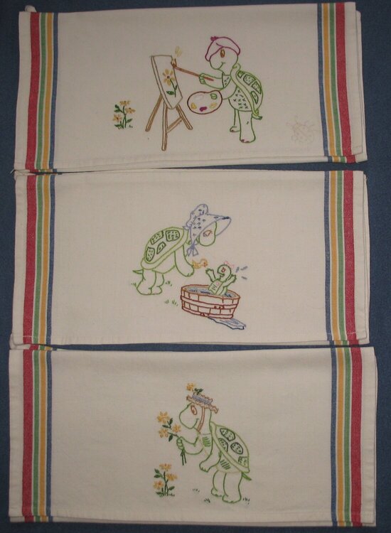 Embroidered dish towels