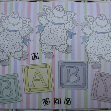 Card - Baby Boy Lambs